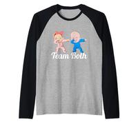 Lindo género revelar Partido Equipo Ambos bebé Ducha Pareja Camiseta Manga Raglan