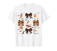 Lindo Ghost Coquette Bow Bookish ABC Halloween Book Teacher Camiseta