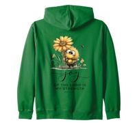 Lindo Girasol con Forma de Abeja y Abeja de Las Escrituras: La alegría del Señor es mi Fortaleza Sudadera con Capucha
