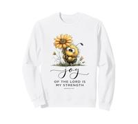 Lindo Girasol con Forma de Abeja y Abeja de Las Escrituras: La alegría del Señor es mi Fortaleza Sudadera