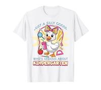 Lindo Girly Regreso a la Escuela Kindergarten Silly Goose Preescolar Camiseta