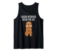 Lindo Golden Retriever Amigo For Life Perro Terapia Amistad Camiseta sin Mangas