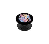 Lindo Golden Retriever Dog Lover Gráfico Azul Gafas Floral PopSockets PopGrip Adhesivo