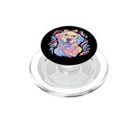 Lindo Golden Retriever Dog Lover Gráfico Azul Gafas Floral PopSockets PopGrip para MagSafe
