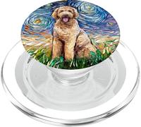 Lindo Goldendoodle Noche Estrellada Doodle Dog Art por Aja PopSockets PopGrip para MagSafe