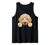 Lindo Goldendoodle Peeking Funny Golden Doodle Dog Lover Camiseta sin Mangas