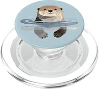 Lindo gráfico artístico de Animales de natación en Acuarela de Nutria Marina PopSockets PopGrip para MagSafe