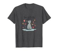 Lindo gráfico de Amante de los Gatos ronroneando Perfectamente imperfecto Camiseta, Hombre, Jaspeado Oscuro, L