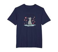 Lindo gráfico de Amante de los Gatos ronroneando Perfectamente imperfecto Camiseta, Hombre Tallas Grandes, Azul Marino, 4X Alto