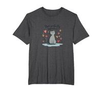 Lindo gráfico de Amante de los Gatos ronroneando Perfectamente imperfecto Camiseta, Hombre Tallas Grandes, Jaspeado Oscuro, 3X Alto