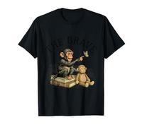 Lindo gráfico de Monkey Punch Baby The Brave Book Lovers Library Camiseta