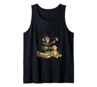 Lindo gráfico de Monkey Punch Baby The Brave Book Lovers Library Camiseta sin Mangas