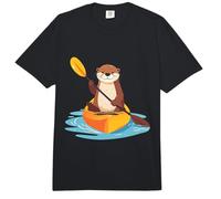 Lindo gráfico de Nutria Marina remando un Kayak Divertido Estilo Kawaii Comfort Colors Adult Heavyweight T-Shirt