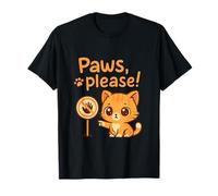 Lindo gráfico Kawaii Chibi Cat Paws Please Anime Camiseta