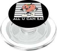 Lindo gráfico Retro de melocotón All U Can Eat Funny Food Lover PopSockets PopGrip para MagSafe