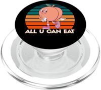 Lindo gráfico Retro de melocotón All U Can Eat Funny Food Lover PopSockets PopGrip para MagSafe