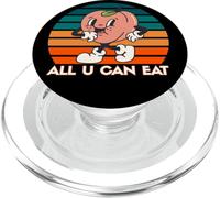 Lindo gráfico Retro de melocotón All U Can Eat Funny Food Lover PopSockets PopGrip para MagSafe