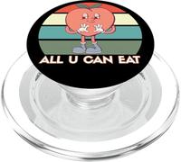 Lindo gráfico Retro de melocotón All U Can Eat Funny Food Lover PopSockets PopGrip para MagSafe