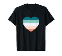 Lindo gráfico temático de retiro costero con rayas de cinco colores Camiseta
