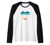 Lindo gráfico temático de retiro costero con rayas de cinco colores Camiseta Manga Raglan