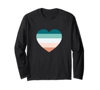 Lindo gráfico temático de retiro costero con rayas de cinco colores Manga Larga