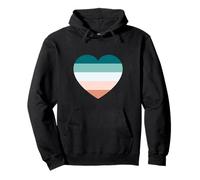 Lindo gráfico temático de retiro costero con rayas de cinco colores Sudadera con Capucha