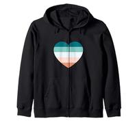 Lindo gráfico temático de retiro costero con rayas de cinco colores Sudadera con Capucha