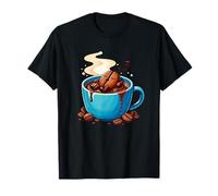 Lindo Grano de café soñoliento en Taza de cafeína matutina Camiseta