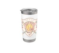 Lindo guante de béisbol de sóftbol con lazo para bate de chica pastel Vaso térmico de acero inoxidable de doble pared