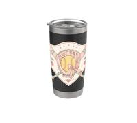 Lindo guante de béisbol de sóftbol con lazo para bate de chica pastel Vaso térmico de acero inoxidable de doble pared