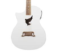 Lindo Guitarra electroacústica blanca Dove V2 con parte superior de abeto para zurdos con preamplificador/afinador y bolsa acolchada