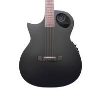 Lindo Guitarra electroacústica Neptune V1 para zurdos en negro mate con preamplificador F-4T sintonizador LCD y funda acolchada