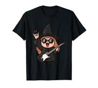 Lindo Guitarrista Bruja Divertido diseño de Amante de la música de Halloween Camiseta