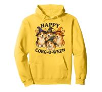 Lindo Halloween Corgi Witch Pack Funny Dog Design Mom Dad Kid Sudadera con Capucha