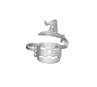 Lindo Halloween Ghost Witch Broom Style Finger Ring Party Cosplay Accesorios Sombrero de Bruja de Plata Elegante y Popular Clever Fashion