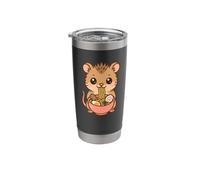 Lindo hámster comiendo ramen amante de la comida kawaii Vaso térmico de acero inoxidable de doble pared