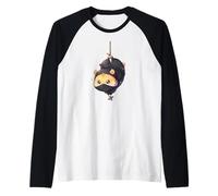 Lindo hámster Ninja Kawaii Chibi Anime Shinobi Pet Art Camiseta Manga Raglan