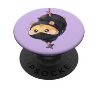 Lindo hámster Ninja Kawaii Chibi Anime Shinobi Pet Art PopSockets PopGrip Adhesivo