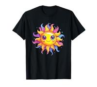 Lindo Happy Sun Rainbow Boho Kawaii Camiseta