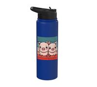 Lindo Hermano Bebé Cerdito Rosa Hermana Animal Amantes Del Stainless Steel Insulated Water Bottle