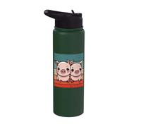Lindo Hermano Bebé Cerdito Rosa Hermana Animal Amantes Del Stainless Steel Insulated Water Bottle