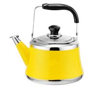 Lindo hervidor de té silbante de acero inoxidable, hervidor de gas para estufa y hervidor de camping para cocina de gas e inducción (amarillo, 2 litros)