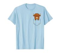 Lindo Highland Cow Pocket Pal Funny Baby Highland Cow Farm Camiseta