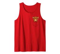 Lindo Highland Cow Pocket Pal Funny Baby Highland Cow Farm Camiseta sin Mangas