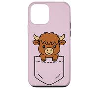 Lindo Highland Cow Pocket Pal Funny Baby Highland Cow Farm Carcasa para iPhone 12 mini