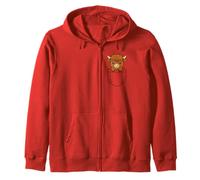 Lindo Highland Cow Pocket Pal Funny Baby Highland Cow Farm Sudadera con Capucha