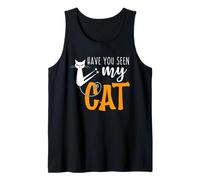 Lindo humor de gato de Halloween: ¿Has visto a mi gato mamás y papás? Camiseta sin Mangas
