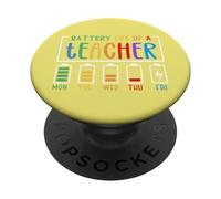 Lindo Humor Semana Escolar Agotado Batería Duración De Un Maestro PopSockets PopGrip Adhesivo