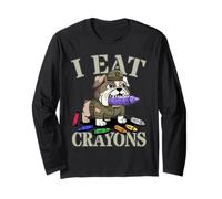 Lindo I EAT CRAYONS Nuestro Escuadrón de Tropas Veteranos Militares Meme Manga Larga