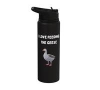 Lindo I Love Feeding The Geese Hombres Mujeres Niños Stainless Steel Insulated Water Bottle